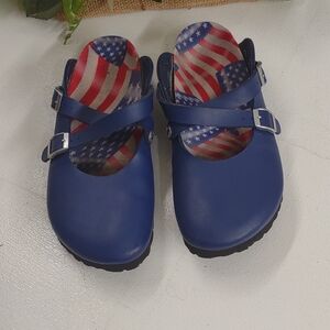 Blue Casual Sandals with Patriotic Design